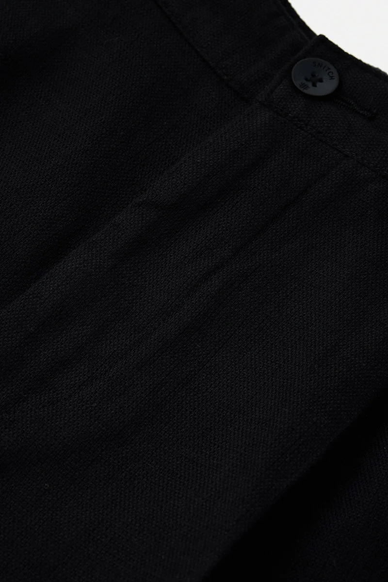 Snitch Black 100% Cotton Baggy Trousers for Men | Best Price UAE